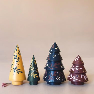 Wooden Tree - Folk Art Blue