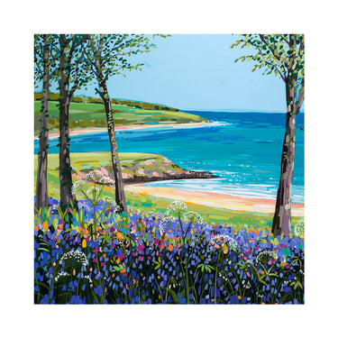 Bluebells at Traeth yr Ora Card by Janet Bell